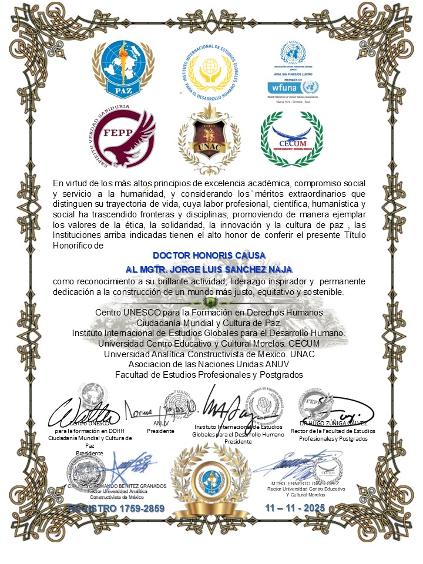 DIPLOMA DOCTOR HONORIS CAUSA