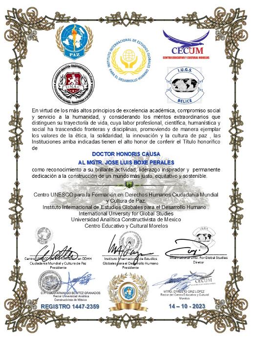 DIPLOMA DOCTOR HONORISCAUSA